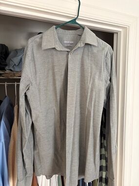 Geoffrey Beene Men's Light Gray Long-Sleeve Dress Shirt